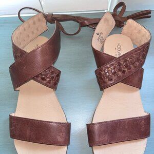 Koolaburra Alexa Leather Sandals - Size 7 - Kona Brown - New w/o Box